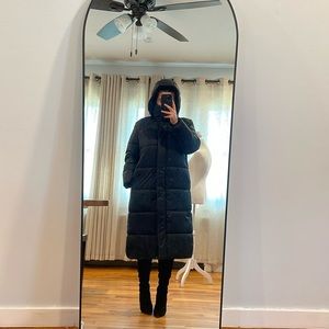 Banana Republic | M Petite | Black | Long Hooded Puffer Jacket 4032970114004